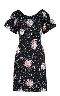 Короткое хлопковое платье с цветочным принтом Armani Exchange