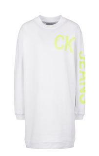 Платье-свитшот из хлопка с логотипом бренда Calvin Klein Jeans