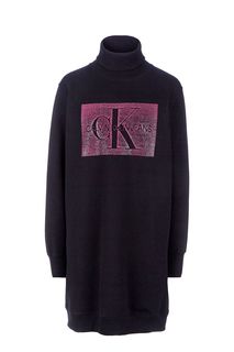 Короткое трикотажное платье с длинными рукавами Calvin Klein Jeans