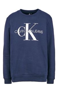 Хлопковый свитшот темно-синего цвета Calvin Klein Jeans