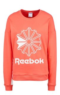 Хлопковый свитшот ярко-кораллового цвета Reebok Classic