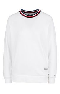 Белый свитшот с контрастным воротом Tommy Hilfiger