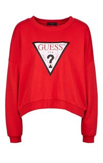 Укороченный свитшот с логотипом бренда Guess