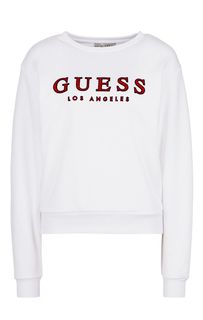 Белый свитшот с объемной вышивкой Guess