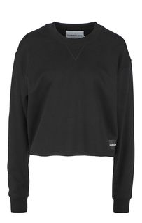 Черный свитшот с необработанным краем Calvin Klein Jeans