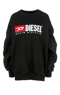 Черный хлопковый свитшот с оборками на рукавах Diesel