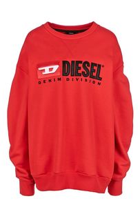 Красный хлопковый свитшот с оборками на рукавах Diesel