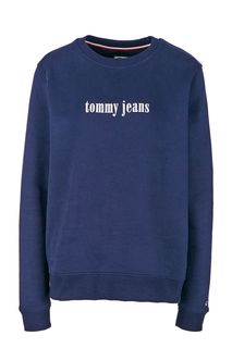 Синий хлопковый свитшот с вышивкой Tommy Jeans