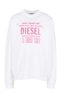 Белый хлопковый свитшот Diesel