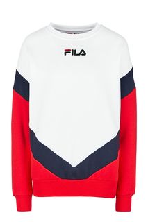 Свитшот оверсайз с контрастными рукавами Fila
