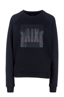 Черный свитшот с фактурным принтом Armani Exchange