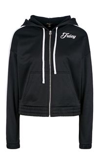 Черная толстовка на молнии с капюшоном Juicy Couture