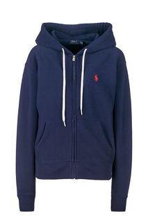 Синяя толстовка на молнии с капюшоном Polo Ralph Lauren