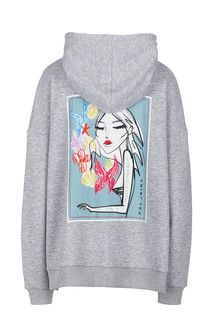 Серая хлопковая толстовка оверсайз Polunina