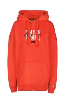 Красная хлопковая толстовка оверсайз Tommy Jeans