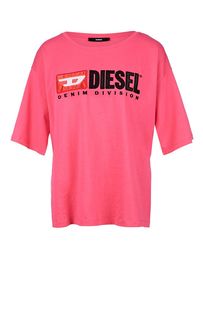 Футболка оверсайз цвета фуксии Diesel