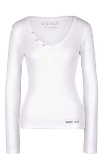 Хлопковая футболка с длинными рукавами Guess