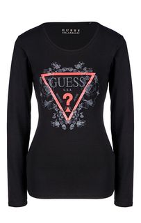 Хлопковая футболка с длинными рукавами Guess