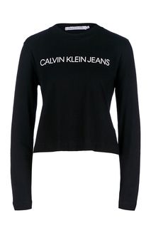 Хлопковая футболка с логотипом бренда Calvin Klein Jeans