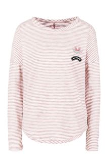 Хлопковая футболка в полоску с нашивками Roxy