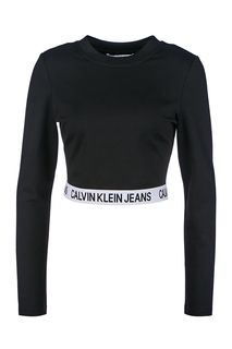 Укороченная футболка с длинными рукавами Calvin Klein Jeans