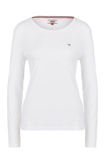 Однотонная хлопковая футболка с длинными рукавами Tommy Jeans
