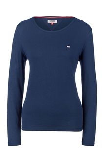 Однотонная хлопковая футболка с длинными рукавами Tommy Jeans