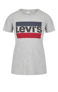 Серая хлопковая футболка с принтом Levis®