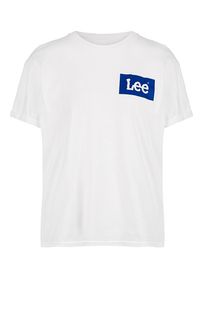 Хлопковая футболка оверсайз с логотипом бренда Lee