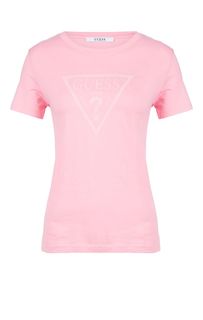 Розовая футболка с круглым вырезом Guess