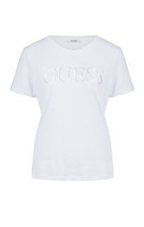 Футболка белого цвета с нашивками Guess