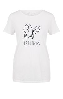 Белая футболка с контрастной вышивкой Mavi