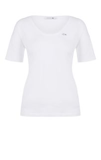 Базовая футболка из хлопка белого цвета Lacoste