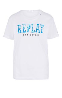 Хлопковая футболка с короткими рукавами Replay