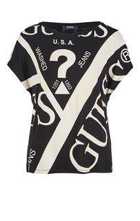 Футболка черного цвета с круглым вырезом Guess
