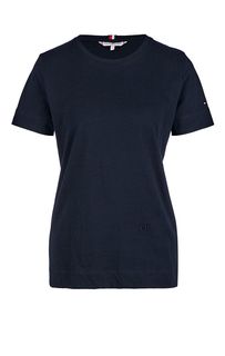 Однотонная хлопковая футболка свободного кроя Tommy Hilfiger