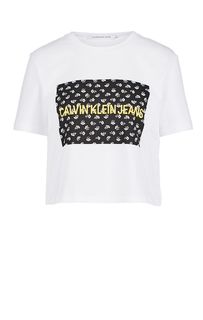 Футболка свободного кроя с цветочным принтом Calvin Klein Jeans