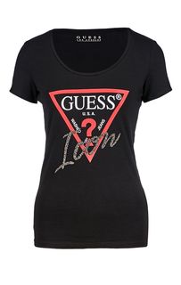 Хлопковая футболка черного цвета Guess