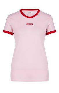 Розовая хлопковая футболка с контрастными вставками Levis®