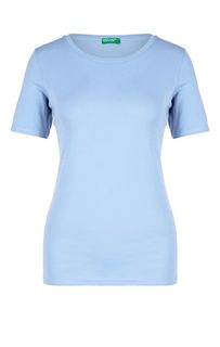 Хлопковая футболка синего цвета United Colors of Benetton