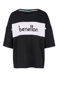 Хлопковая футболка с принтом United Colors of Benetton