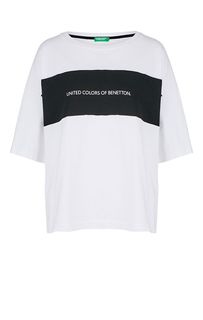 Хлопковая футболка с принтом United Colors of Benetton
