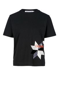 Хлопковая футболка свободного кроя с принтом Calvin Klein Jeans