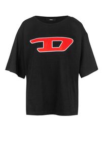 Хлопковая футболка с разрезами по бокам Diesel