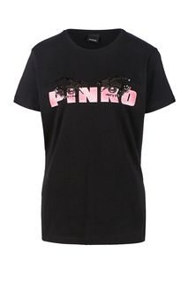 Хлопковая футболка с короткими рукавами Pinko