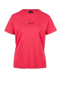Хлопковая футболка цвета фуксии Pinko