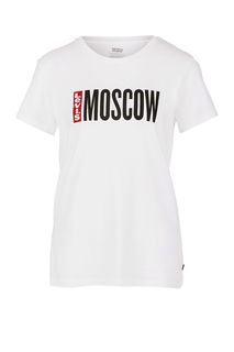Белая хлопковая футболка с короткими рукавами Levis®