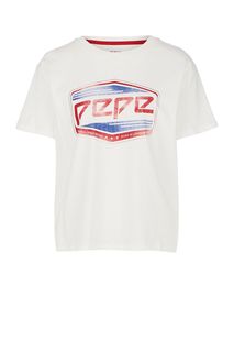 Футболка из хлопка с логотипом бренда Pepe Jeans