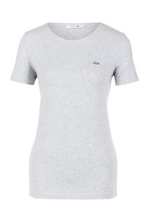 Серая хлопковая футболка Lacoste