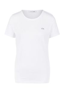 Белая хлопковая футболка Lacoste